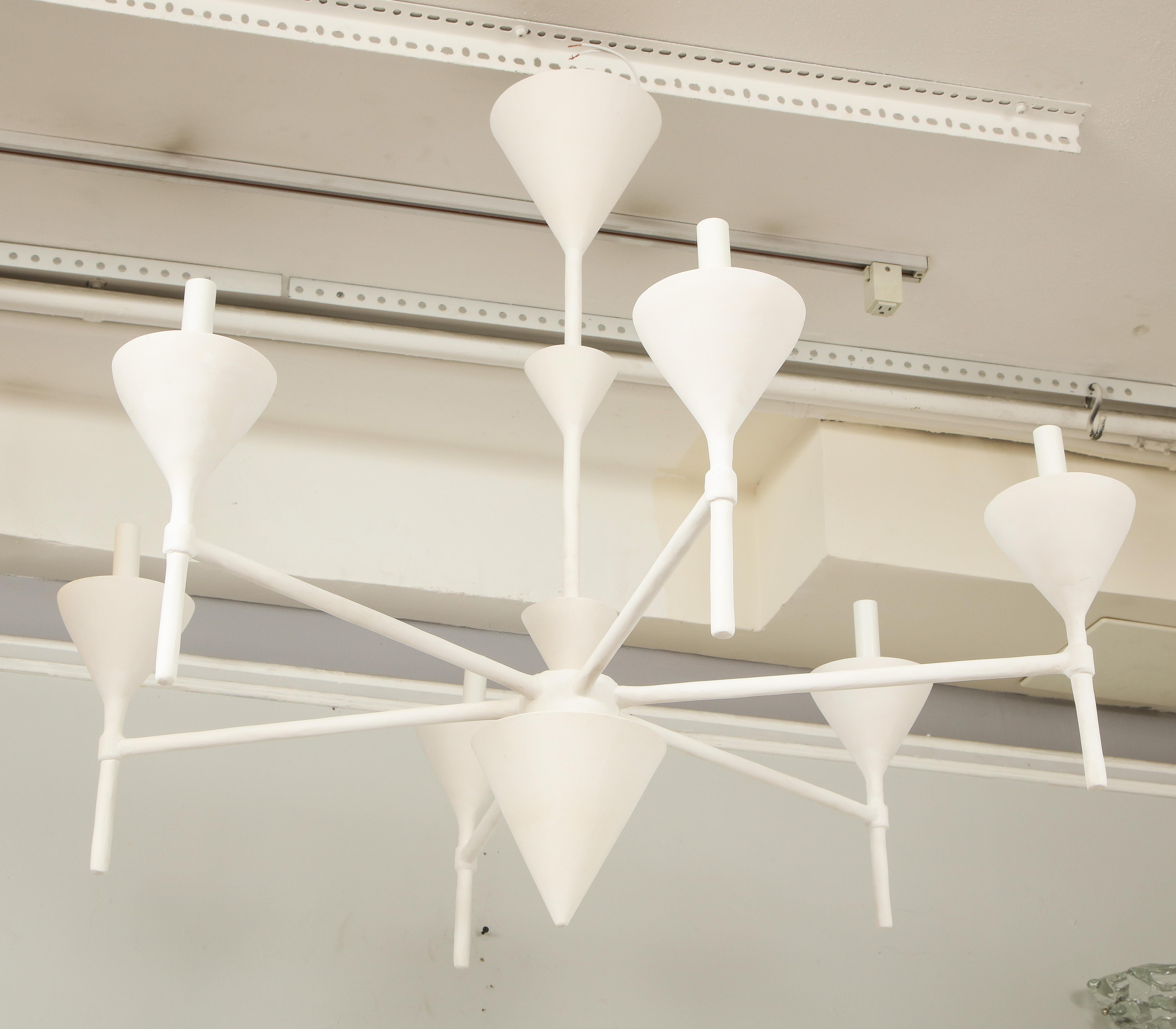 Custom Plaster Gaston Six-Arm Chandelier/ Fixture In New Condition For Sale In New York, NY