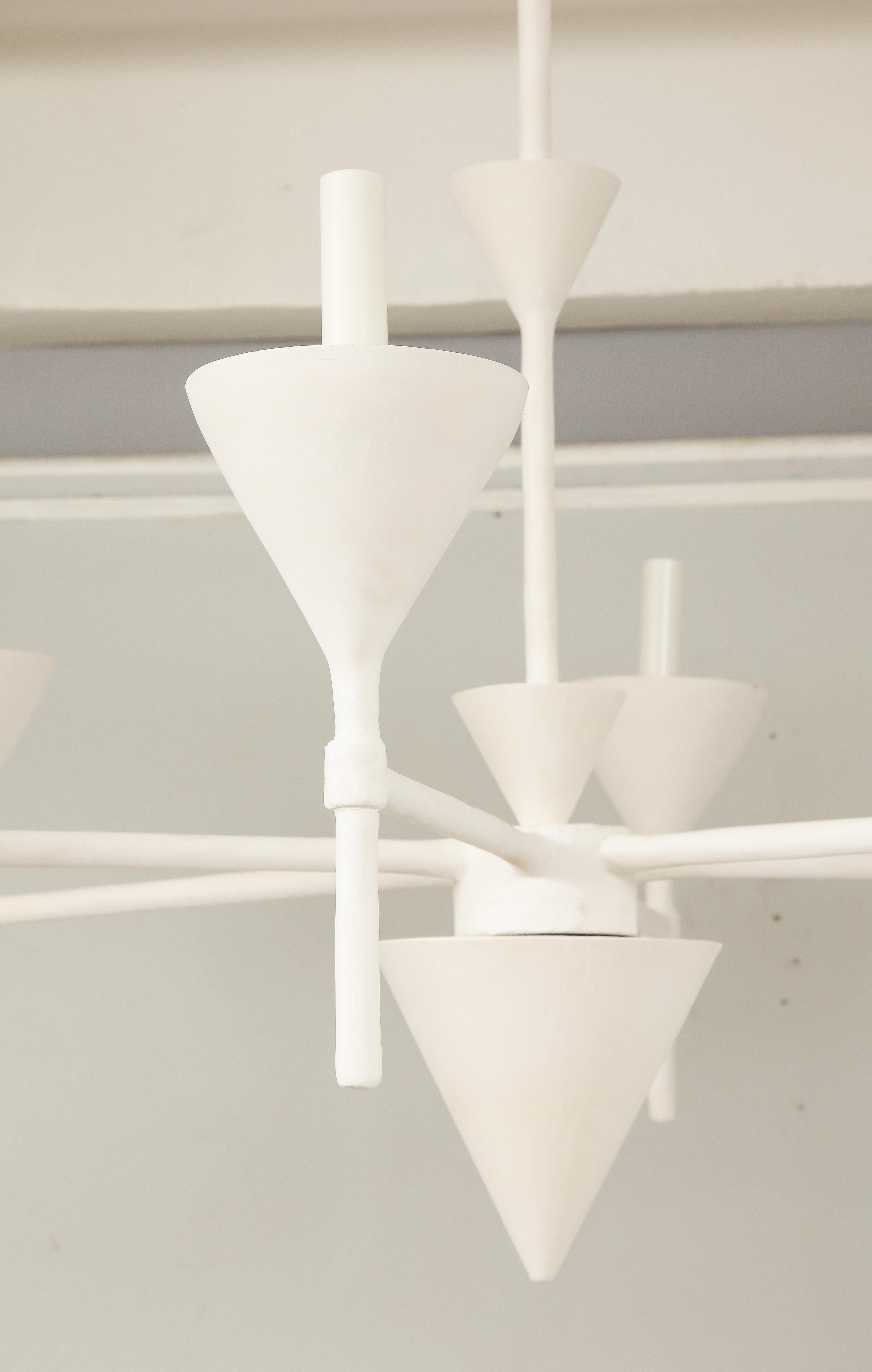 Custom Plaster Gaston Six-Arm Chandelier/ Fixture For Sale 2