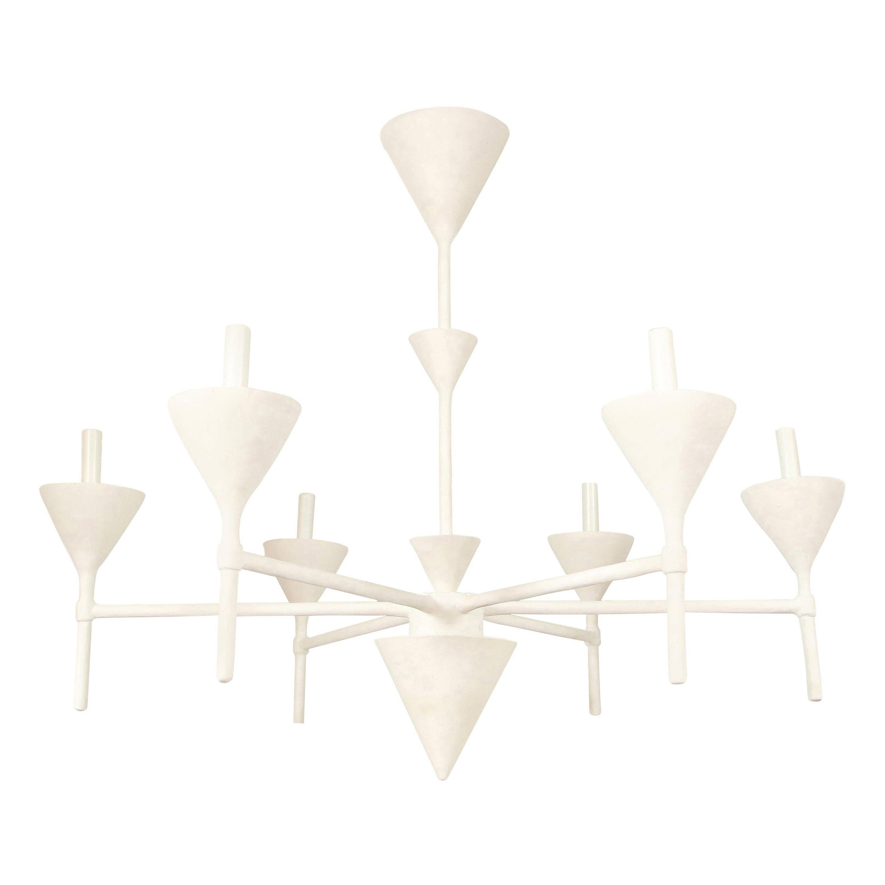 Lustre à six bras en plâtre Gaston personnalisé/installation