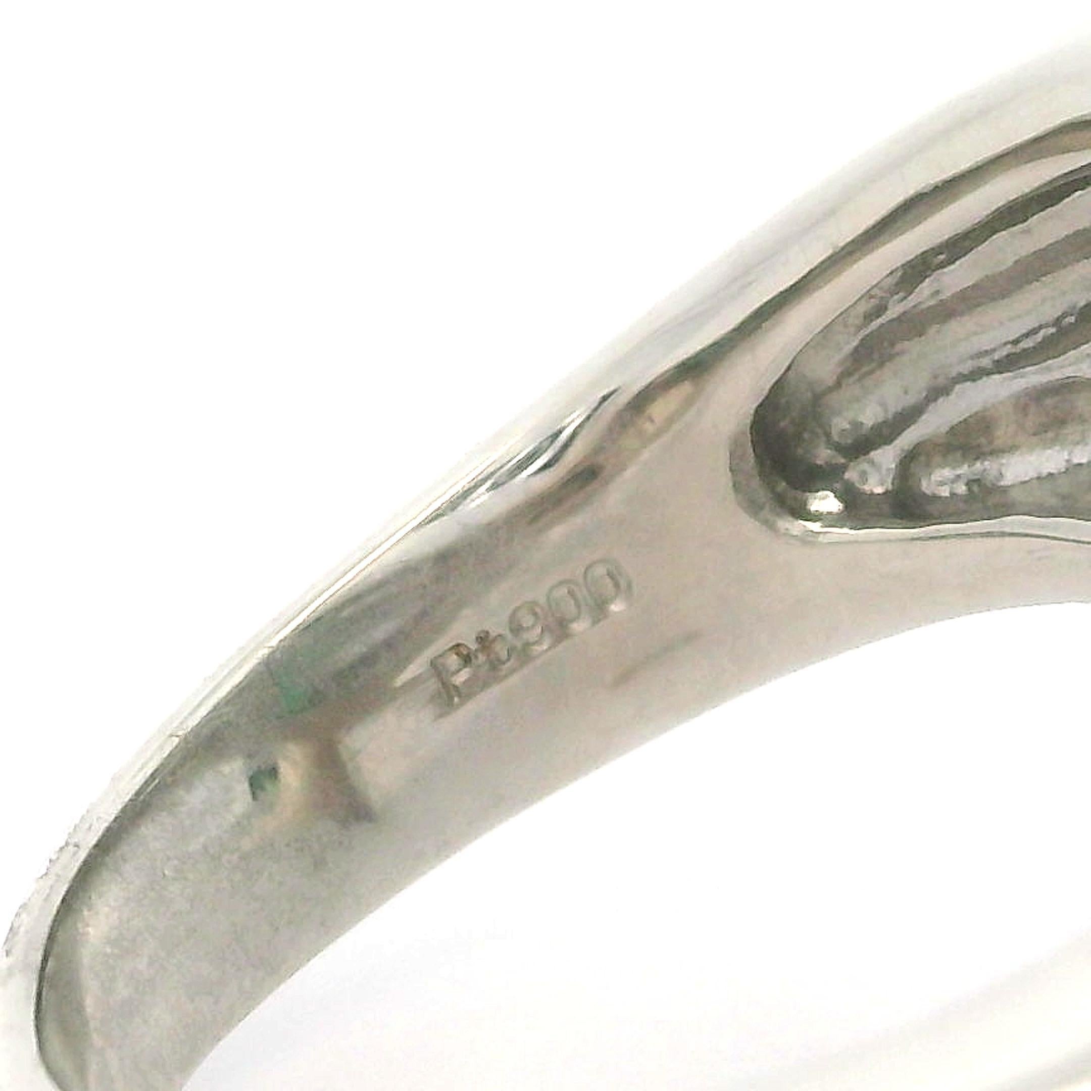 Anillo Envolvente de Platino con Turmalina Verde Larga y Diamantes de 4,13 ctw en venta 5