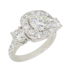 Custom Platinum GIA Certified Round Brilliant Cut Diamond Ring