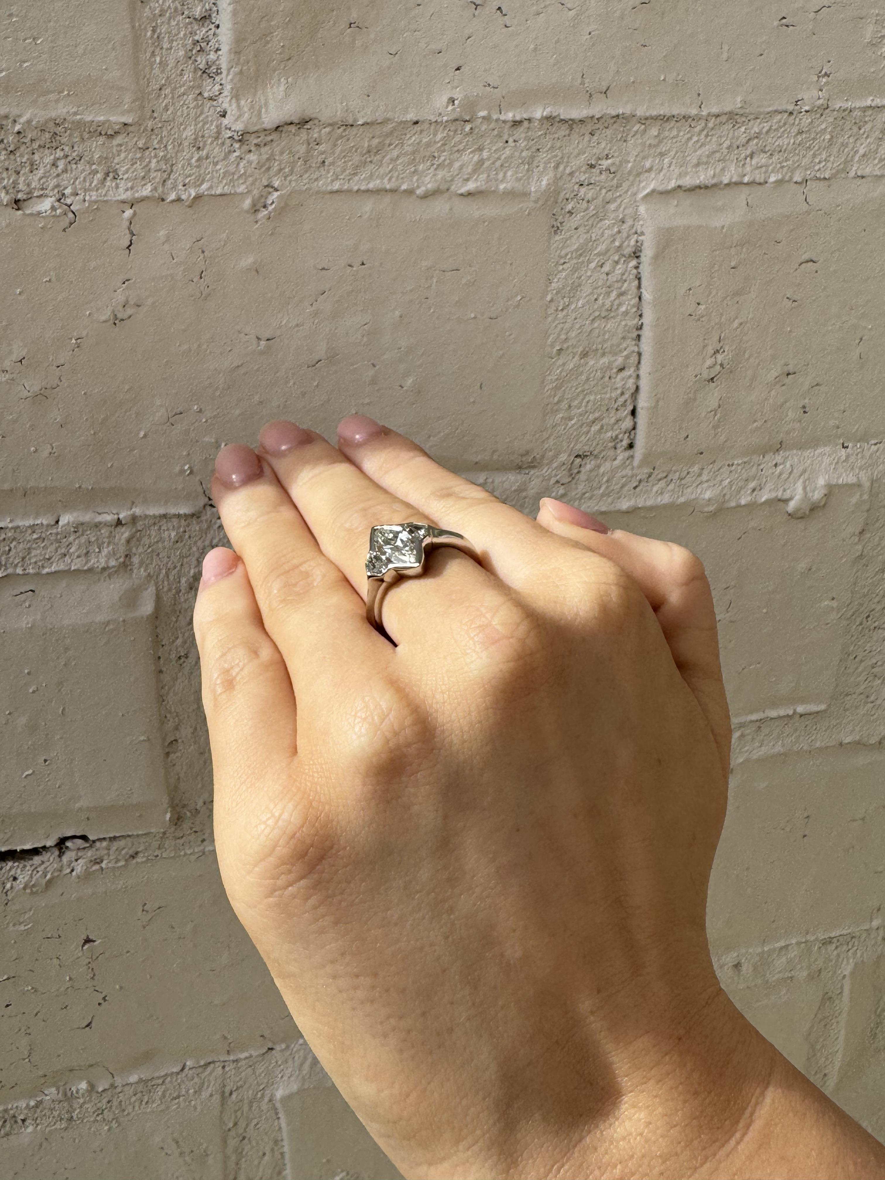 Custom Platinum Marquise Diamond Engagement Ring GIA In Excellent Condition For Sale In Montgomery, AL