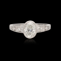 Custom Platinum Oval Cut Diamond Ring