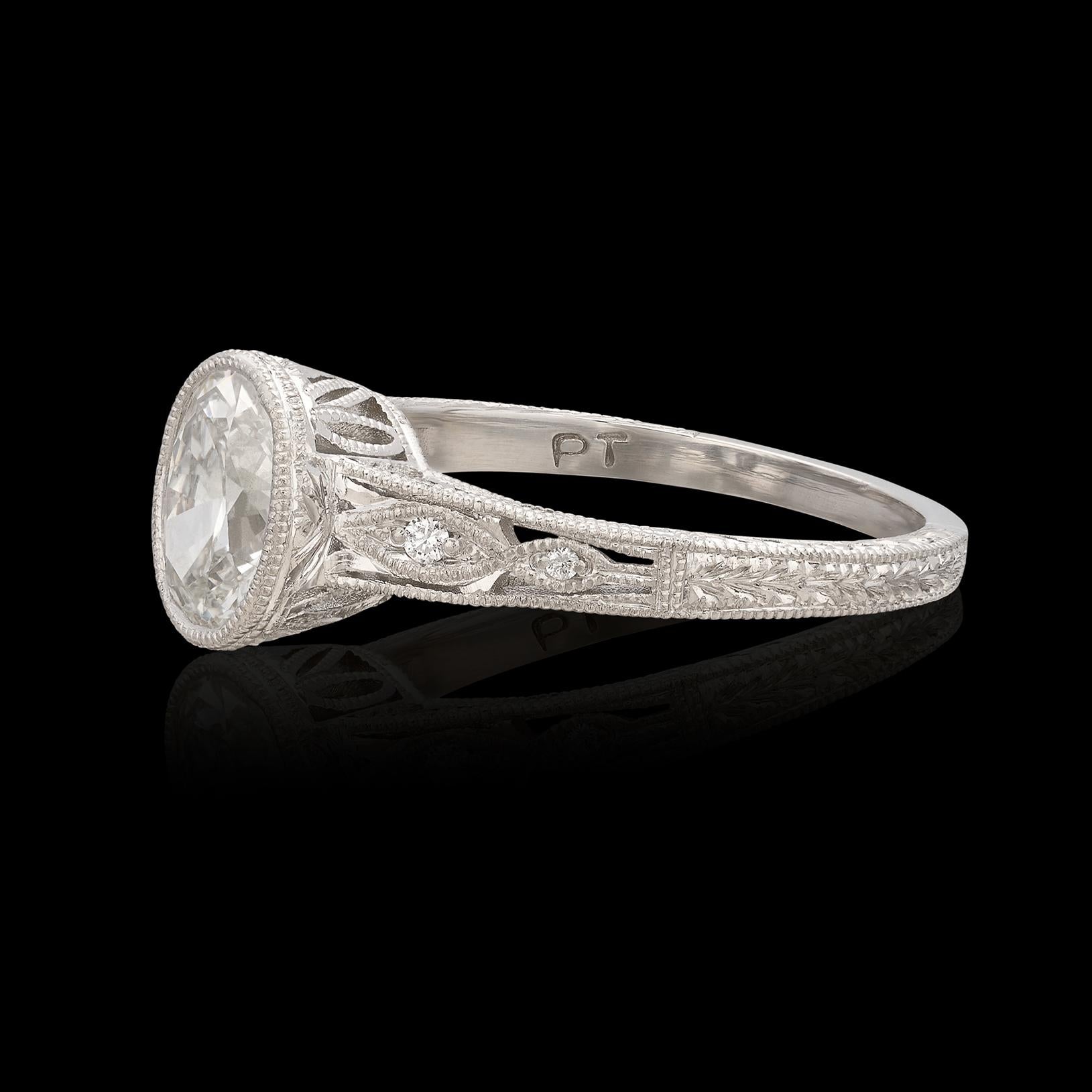 Women's Custom Platinum Oval Cut Diamond Ring