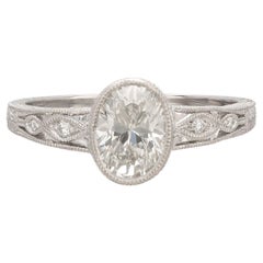 Custom Platinum Oval Cut Diamond Ring