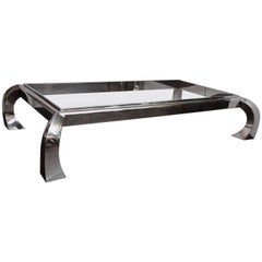 Ming Polished Nickel Cocktail Table with Glass Top