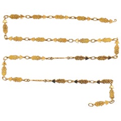 Polynesian Tiki Link Chain, Tiki Figure Links, 18 Karat Yellow Real Gold, Custom