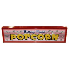 Vintage Custom Popcorn Light Up Sign