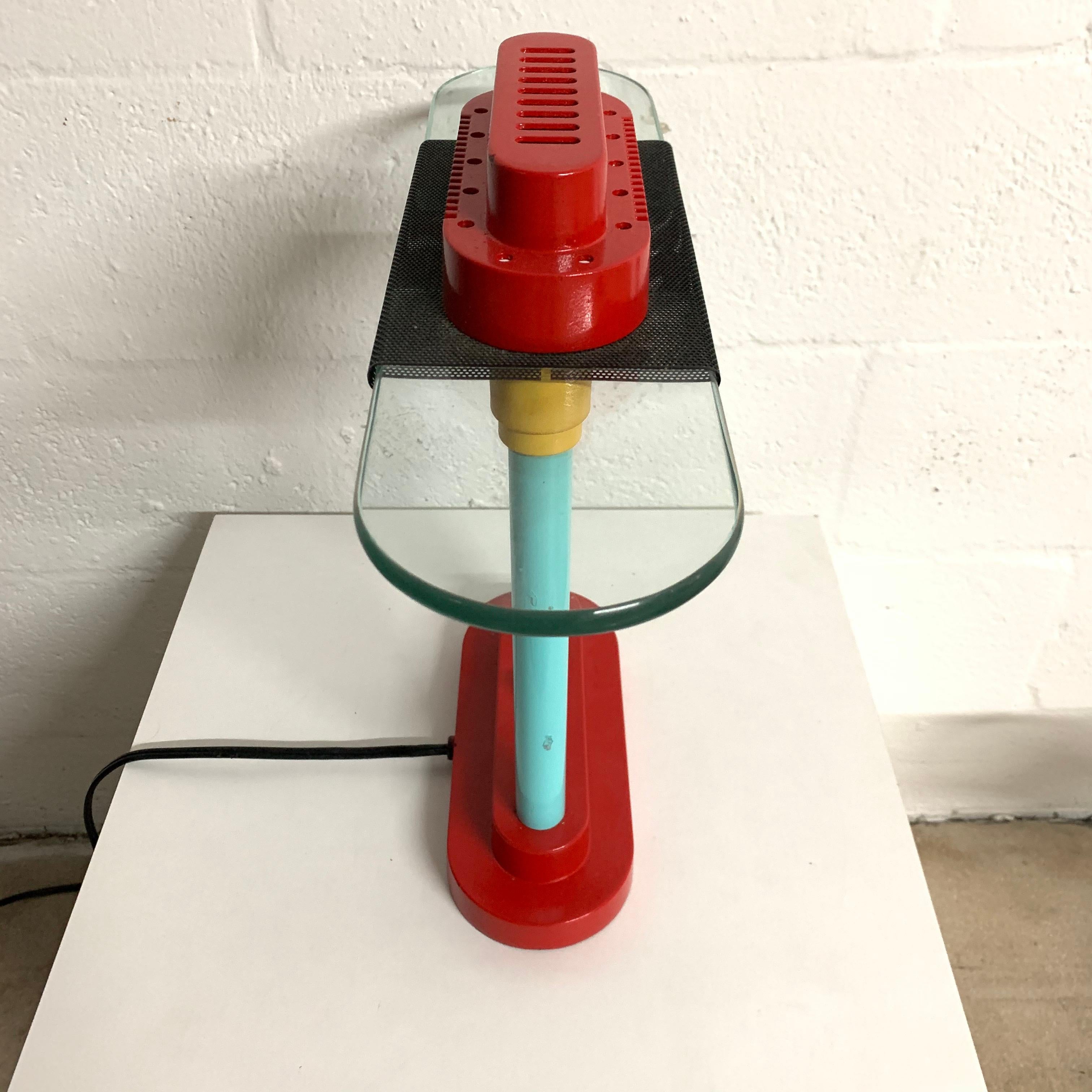 Metal Custom Postmodern Robert Sonneman Memphis Lamp for George Kovacs, 1980s