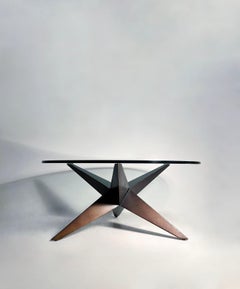 Custom Post Modern Steel Coffee Table in Bronze Finish