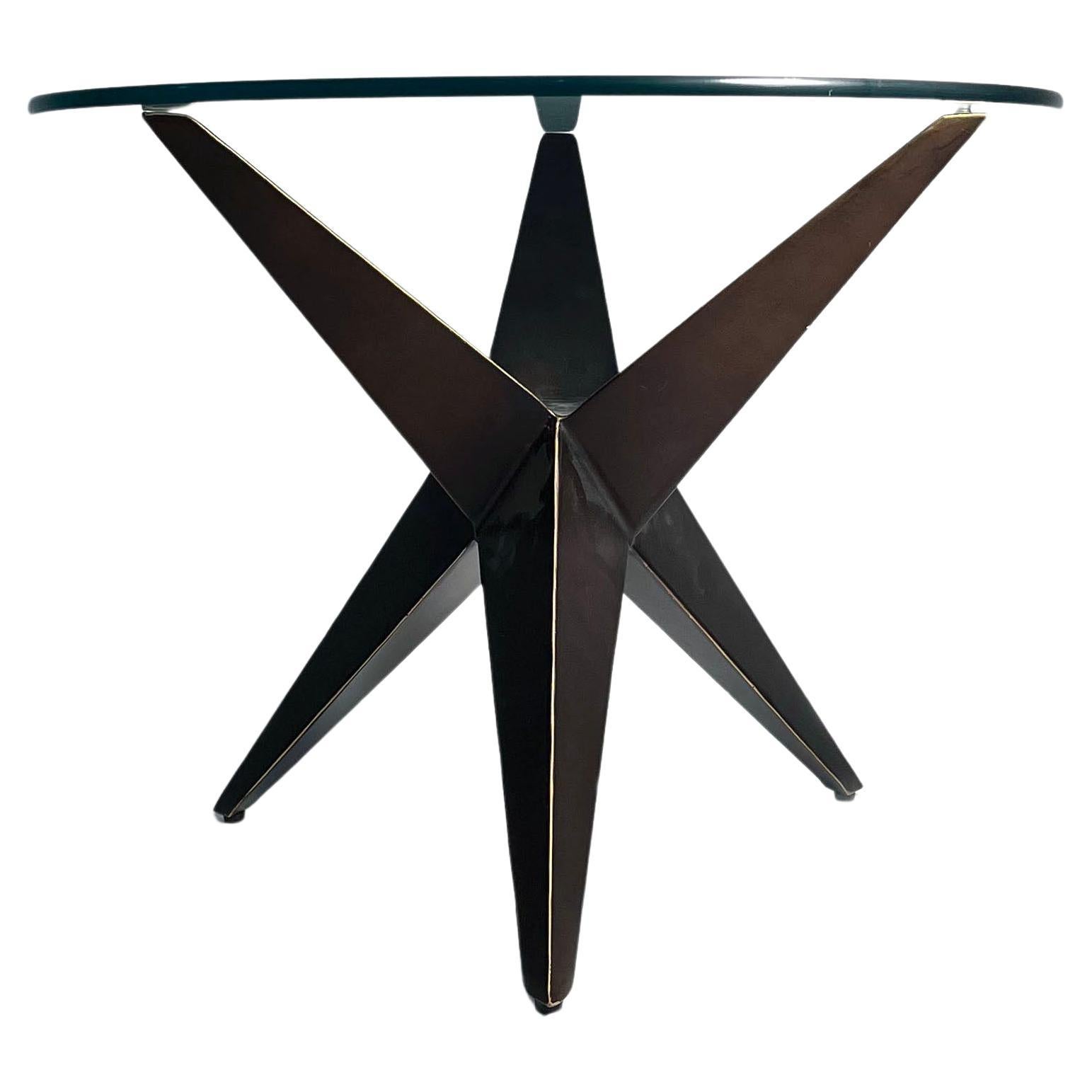 Custom Post Modern Steel Side Table in Bronze Finish