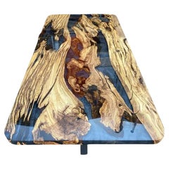 Custom Project Olive Epoxy Table - Black Transparent Resin Dining Table