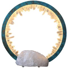 Custom Prometheus IV Quartz Crystal and Brass Table Lamp by Christopher Boots