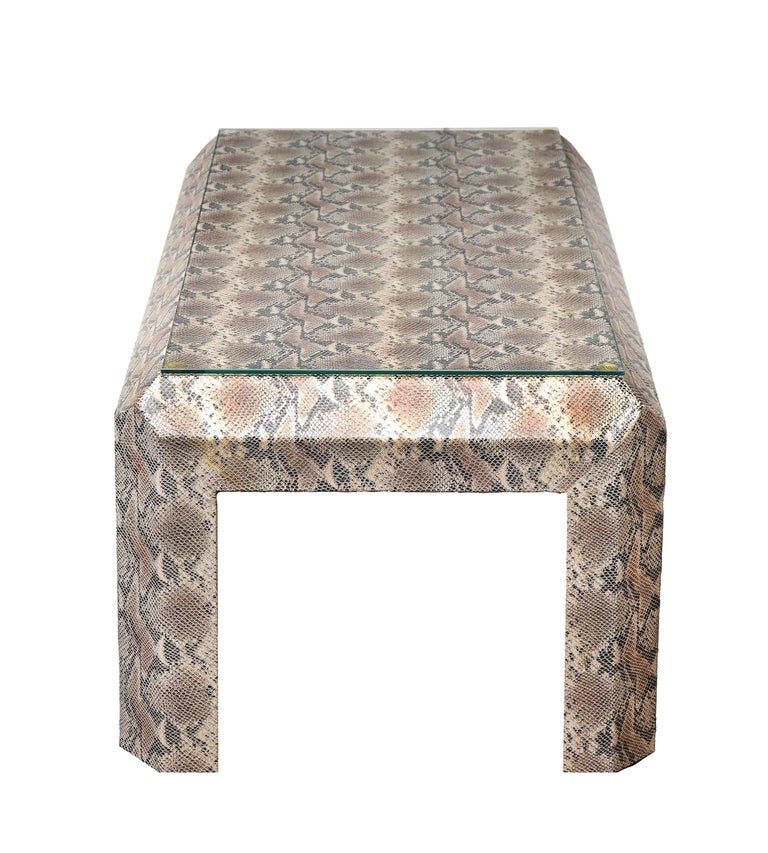 Modern Chic Cocktail Table in Exotic Python 2010 For Sale