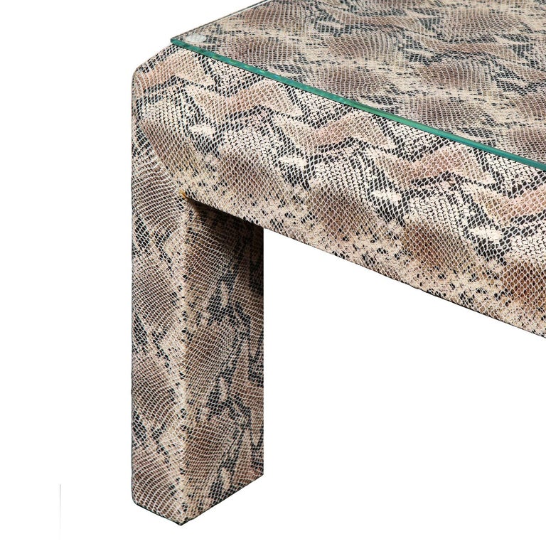 American Chic Cocktail Table in Exotic Python 2010 For Sale