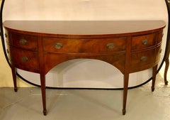Custom Quality Georgian Style Demilune Mahogany with Oak Interior Sideboard