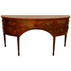 Custom Quality Georgian Style Demilune Mahogany with Oak Interior Sideboard