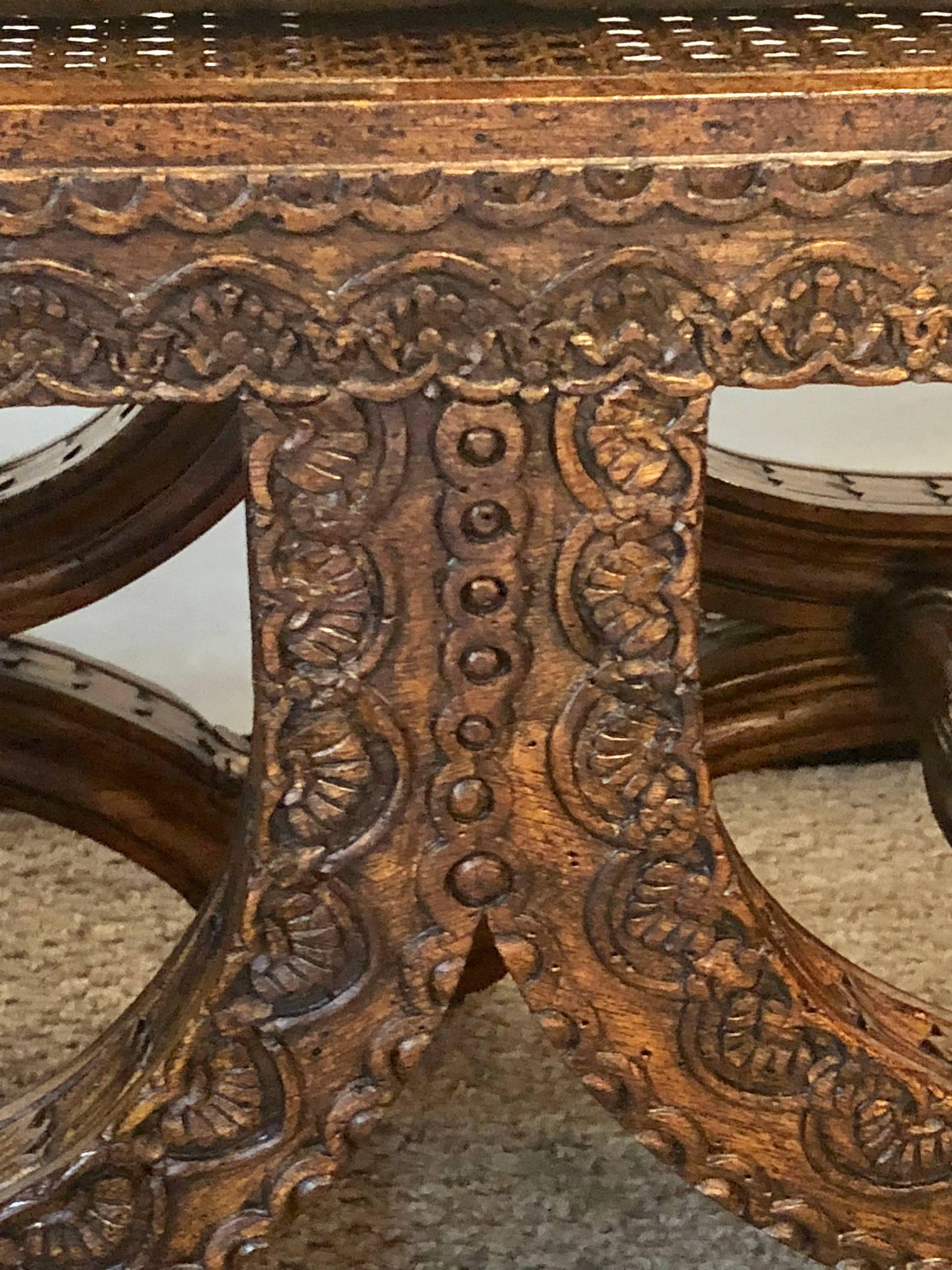 Custom Quality Walnut Window Bench Finely Carved with Custom Cushion 4