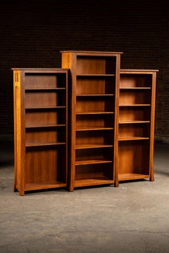 Custom Quartersawn Oak Library Bookcase Set by Weaver