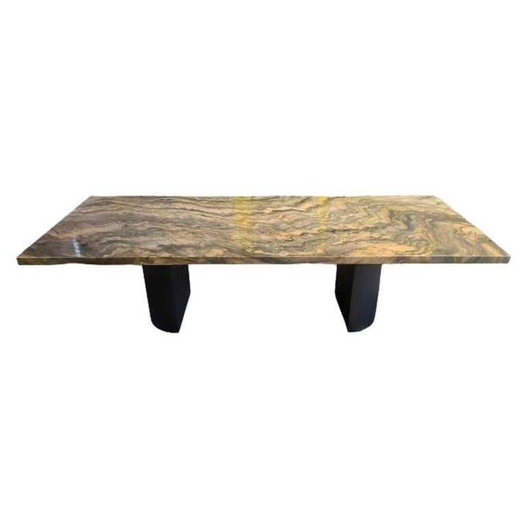 Custom Quartzite Marble Dining Table at 1stDibs