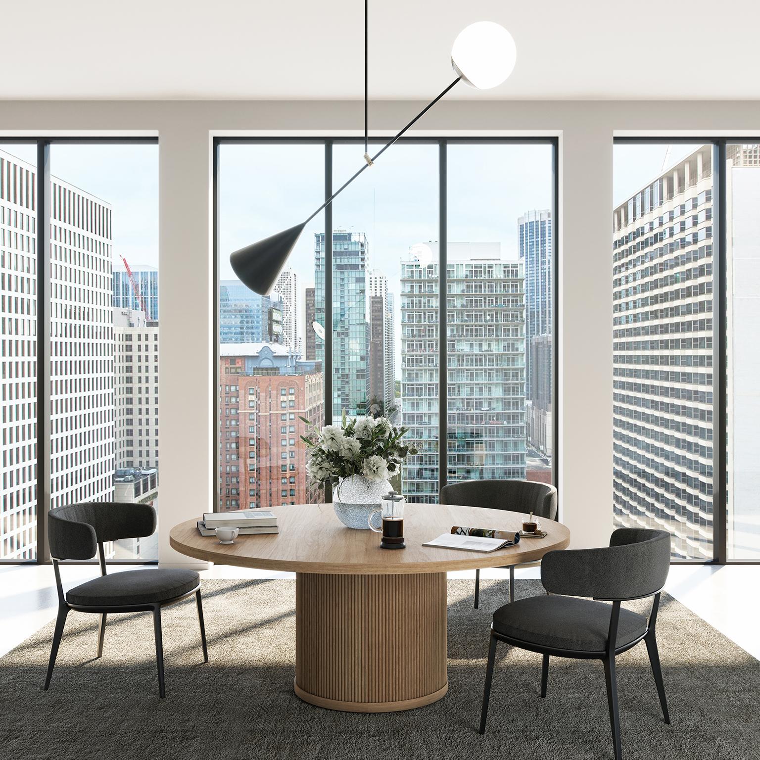 The Radius meeting table is a signature wood table that anchors a meeting room with purpose. Seating in a circle puts everyone in clear view, fostering participation and conversation. Granted, the tabletop could be cut as a square or oval, but we’re