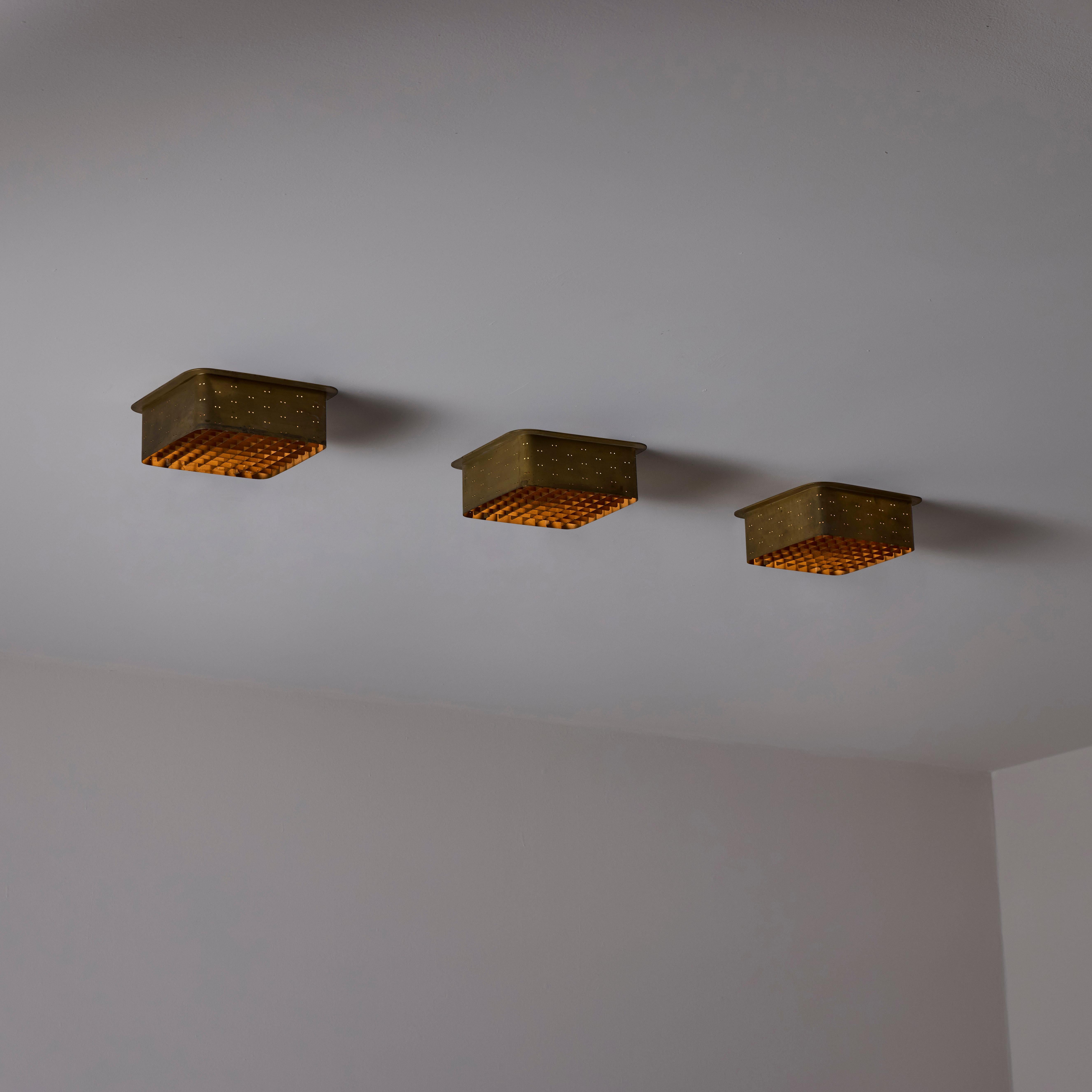 Mid-Century Modern Custom Recessed Flush Mounts by Paavo Tynell For Sale
