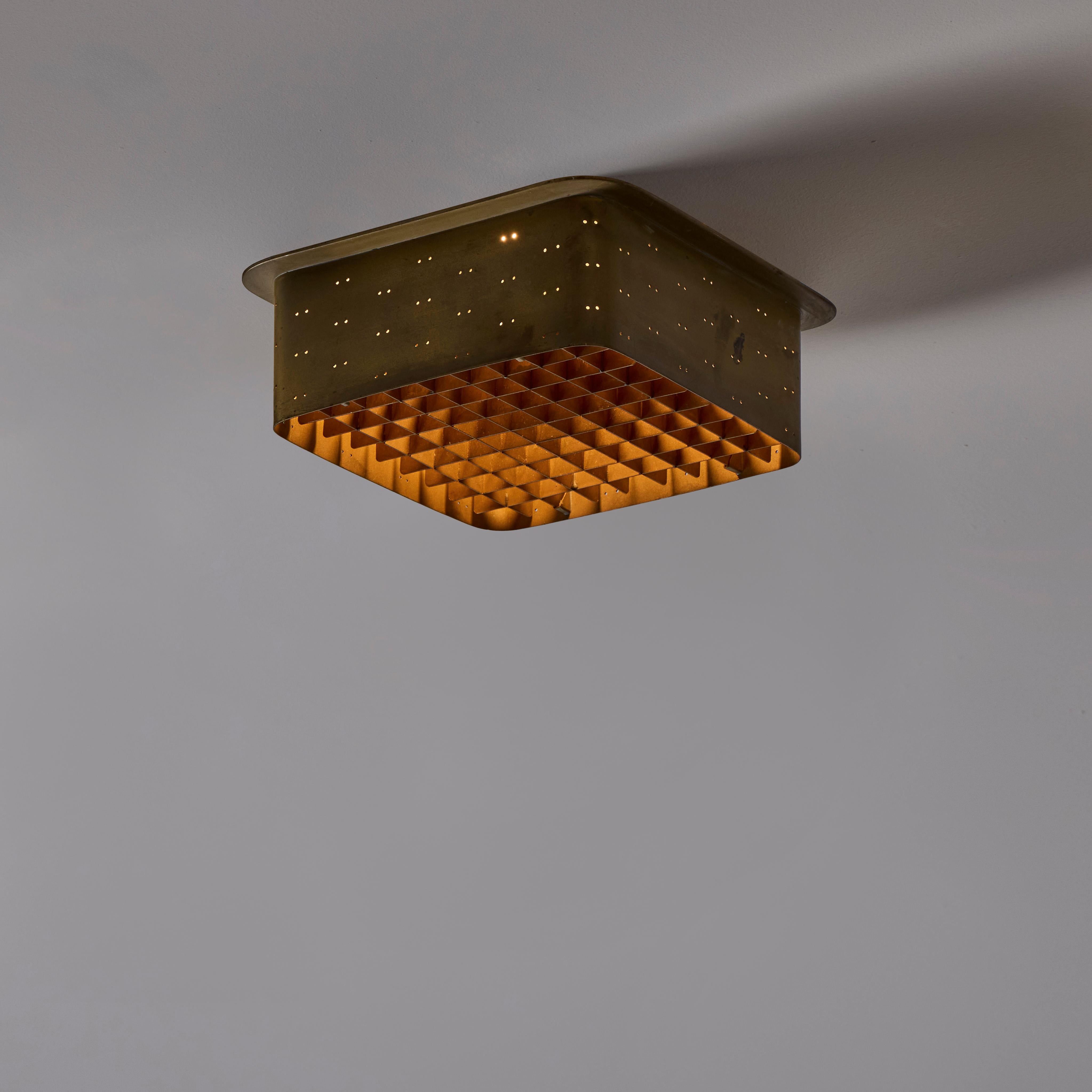 Enameled Custom Recessed Flush Mounts by Paavo Tynell For Sale