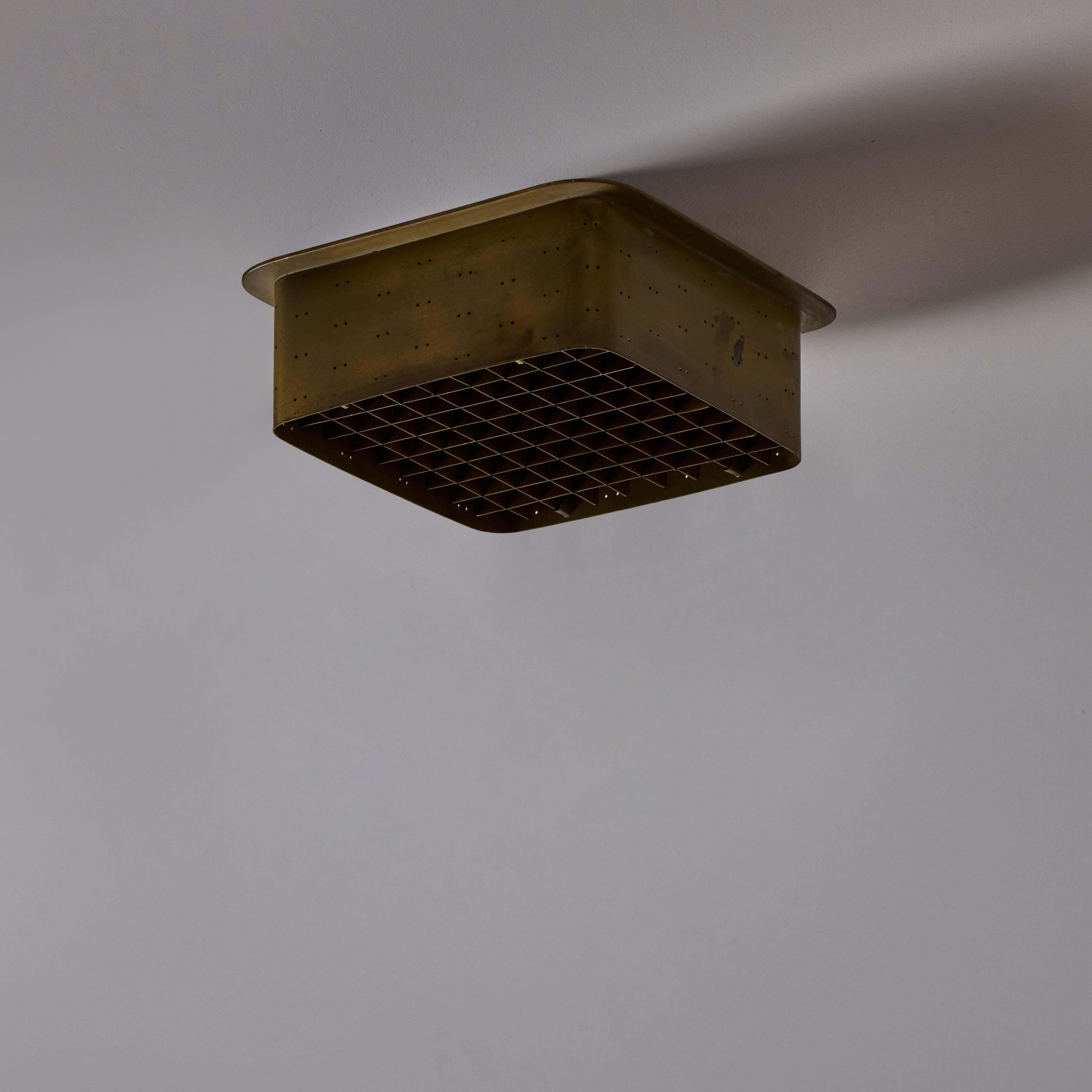 Custom Recessed Flush Mounts by Paavo Tynell In Fair Condition For Sale In Los Angeles, CA