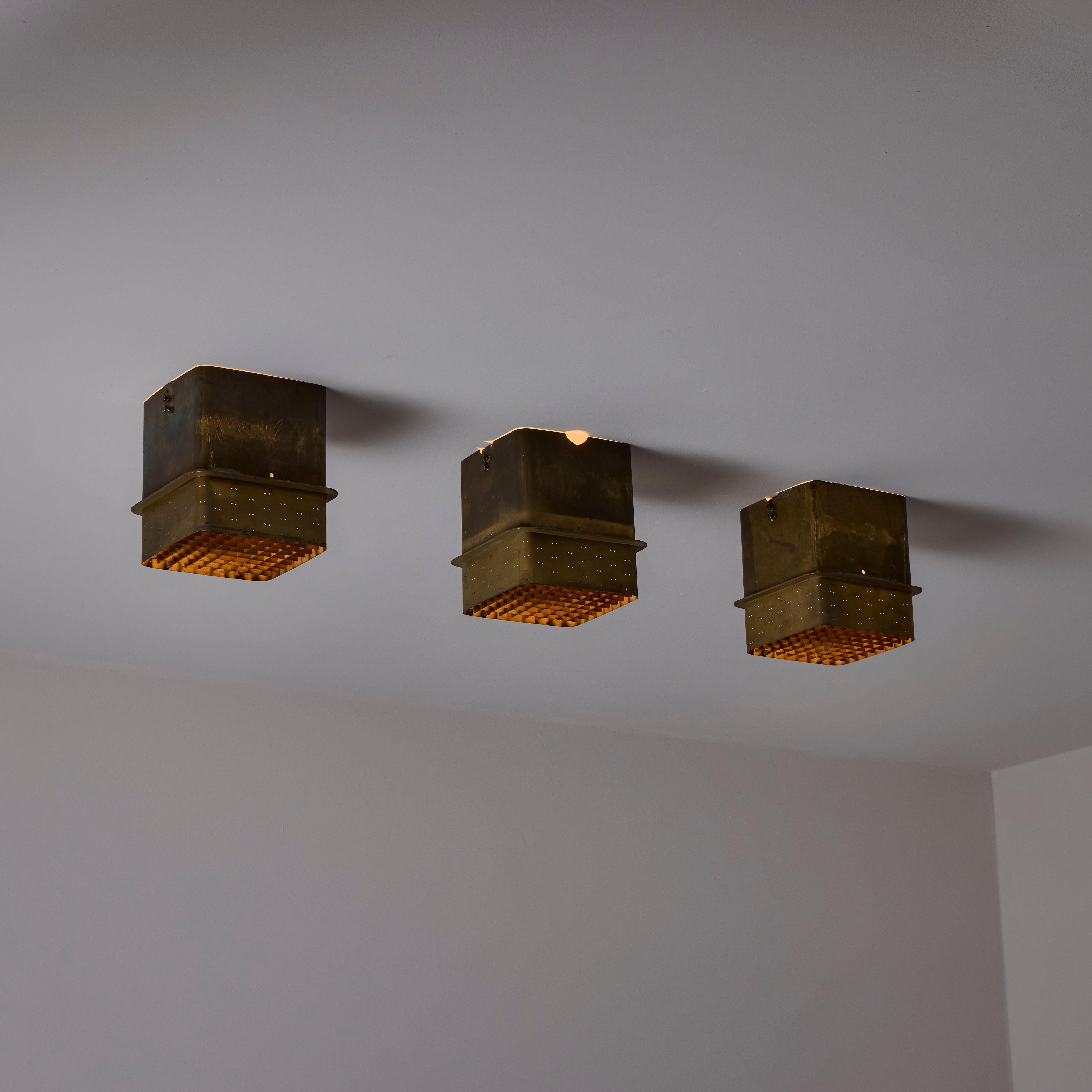 Mid-20th Century Custom Recessed Flush Mounts by Paavo Tynell For Sale