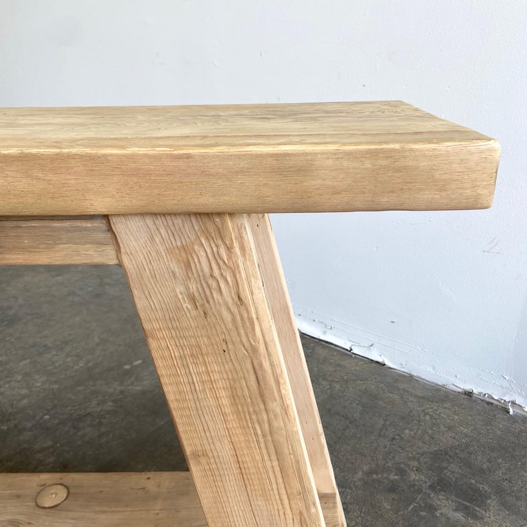 Custom Reclaimed Cypress Console Entry or Sofa Table For Sale at 1stDibs