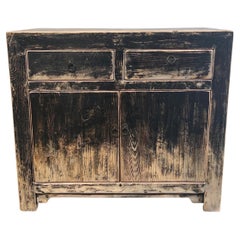 Custom Reclaimed Elm Wood 2 Door Cabinet with Drawers