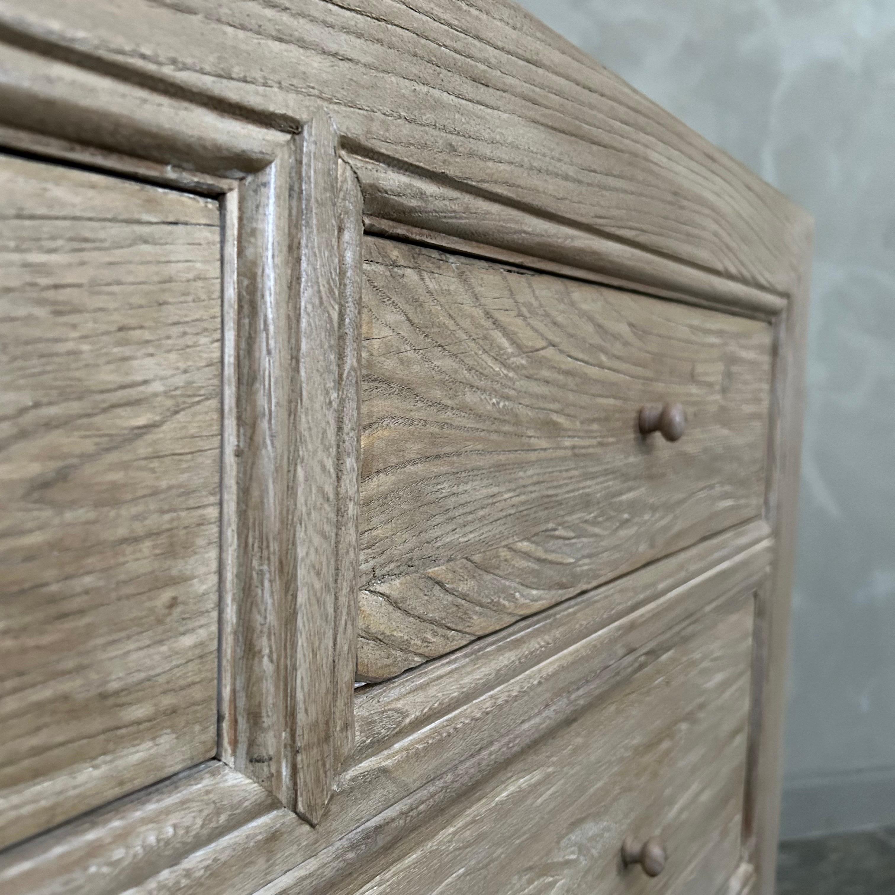 Contemporary Custom Reclaimed Elm Wood Chest of Drawers Natural Finish For Sale