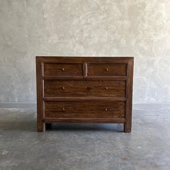 Custom Reclaimed Elm Wood Chest of Drawers Walnut Finish
