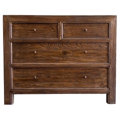 Custom Reclaimed Elm Wood Chest of Drawers Walnut Finish