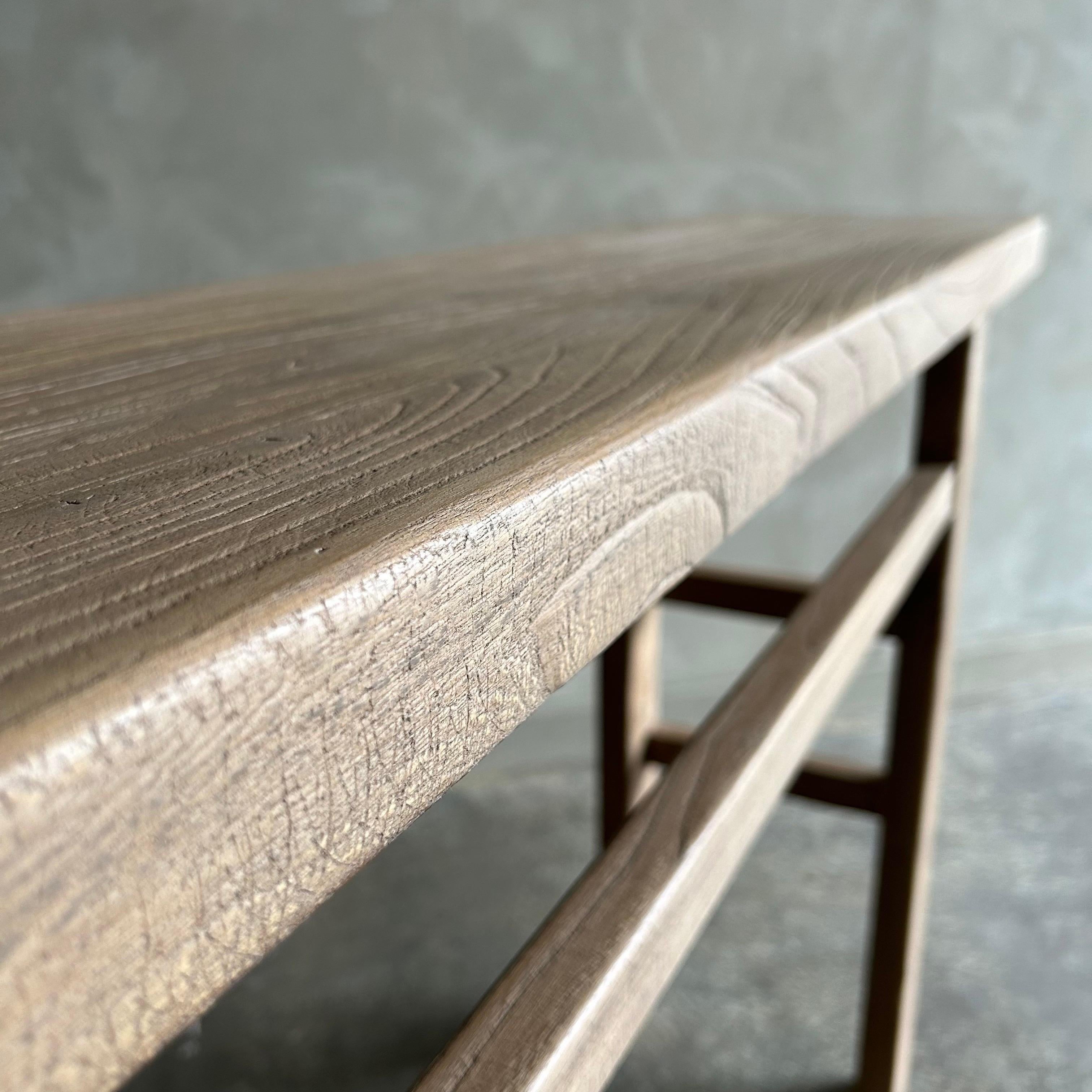 XXIe siècle et contemporain Table console en bois d'orme récupéré sur mesure en vente