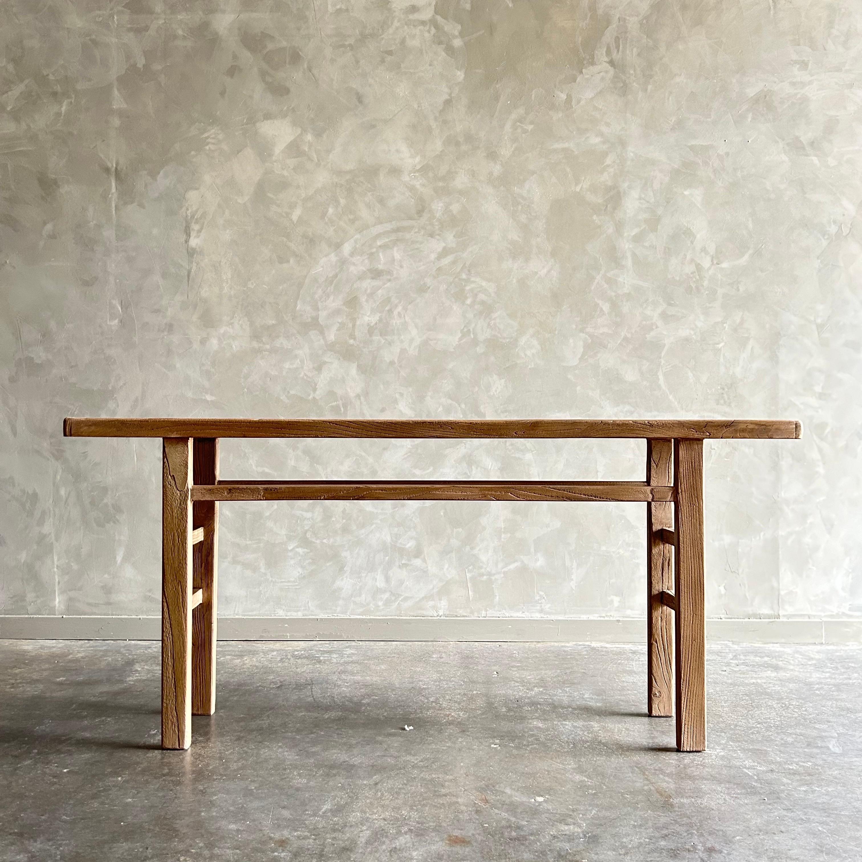 Table console en bois d'orme récupéré sur mesure en vente 2