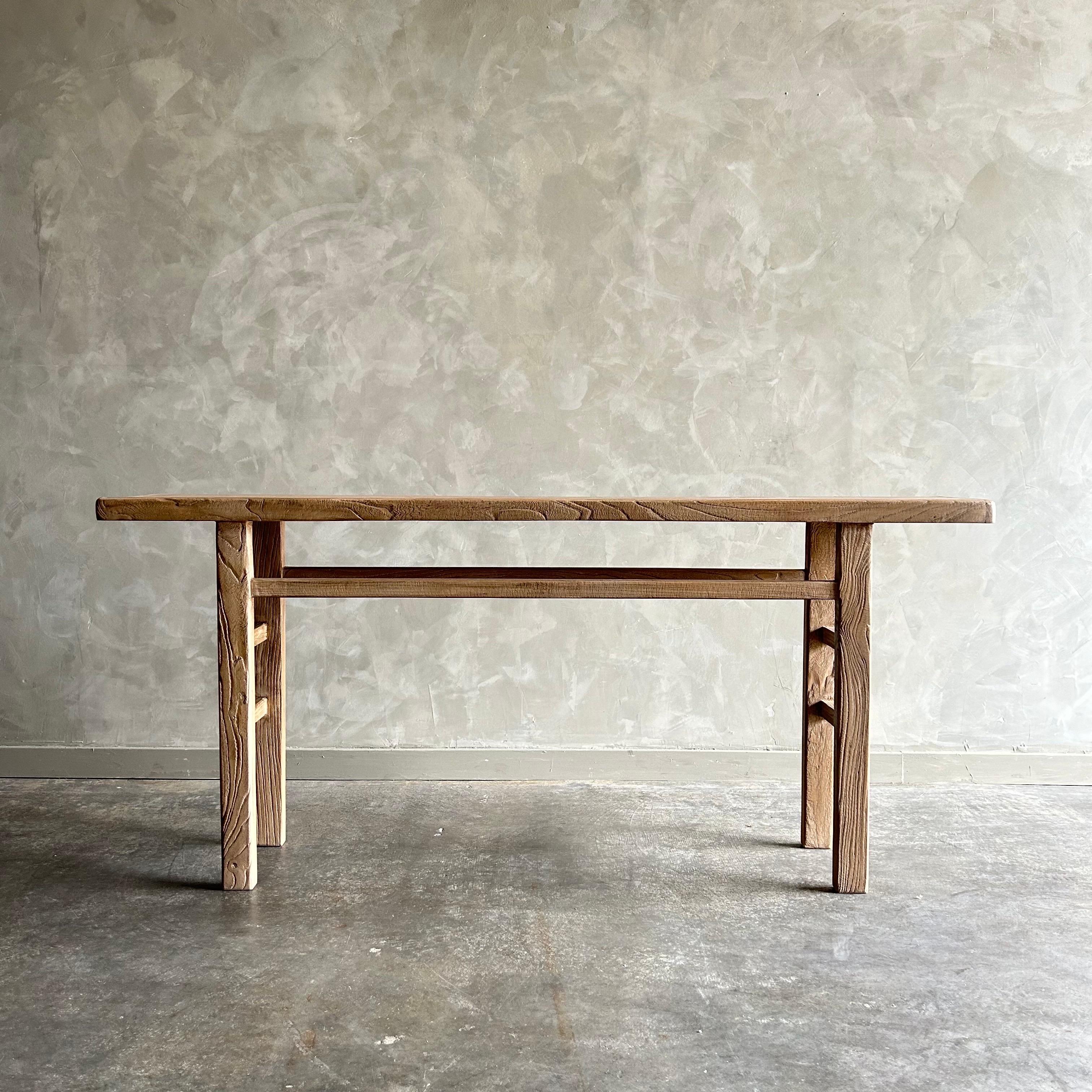 Table console en bois d'orme récupéré sur mesure en vente 4