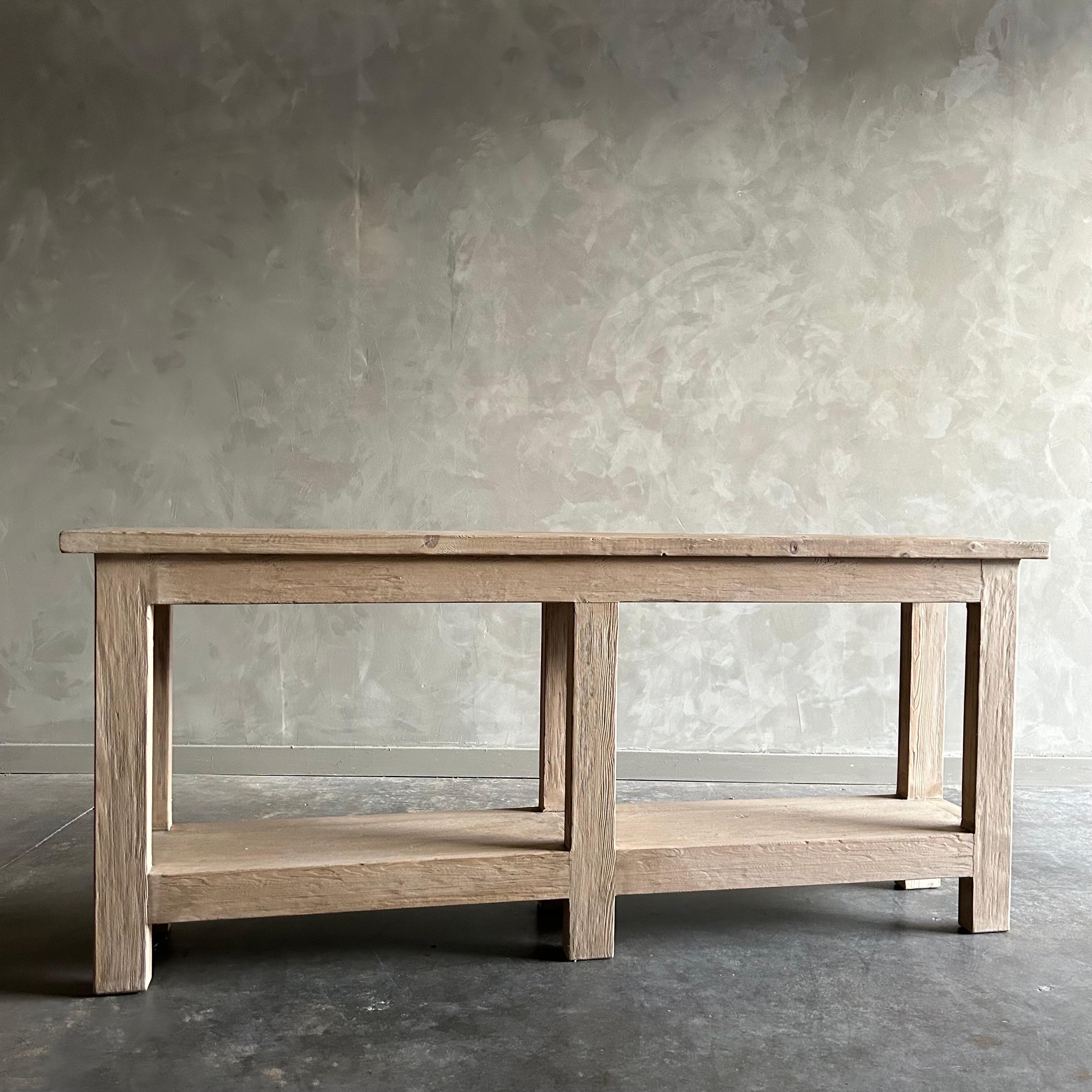 Image result for Custom Reclaimed Elm Wood Console Table with Shelf For Sale at 1stDibs