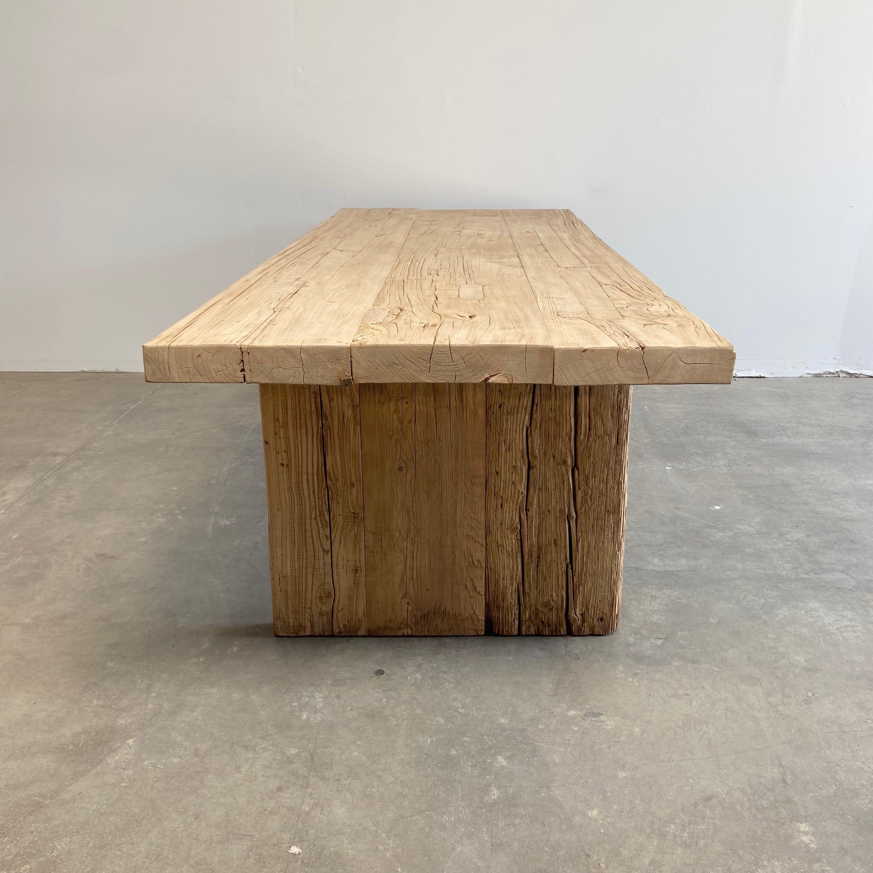 Custom Reclaimed Elm Wood Dining Table at 1stDibs reclaimed elm dining table, reclaimed