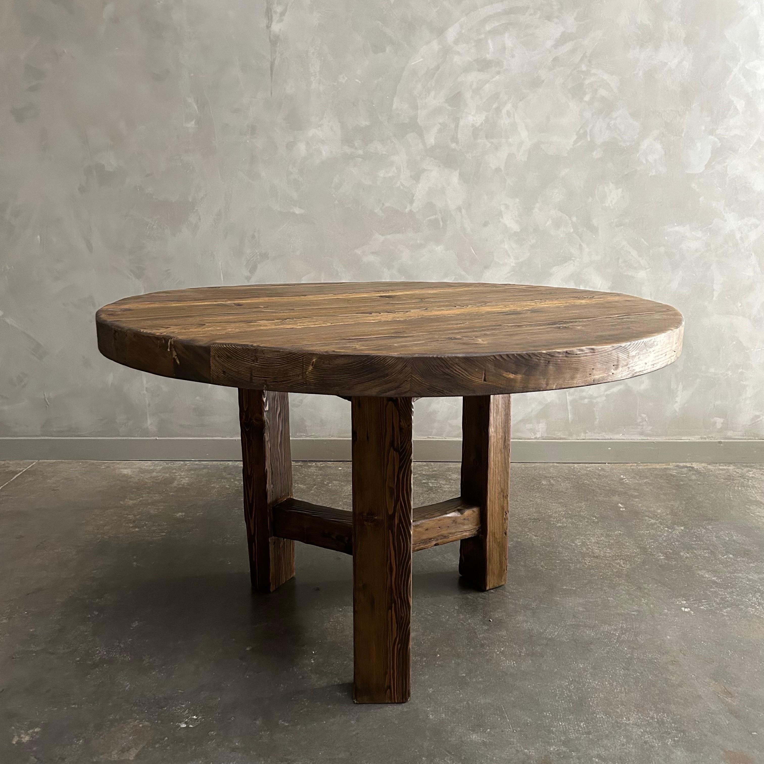 Benutzerdefinierte Reclaimed Ulme Wood Esstisch in dunklen Finish 48