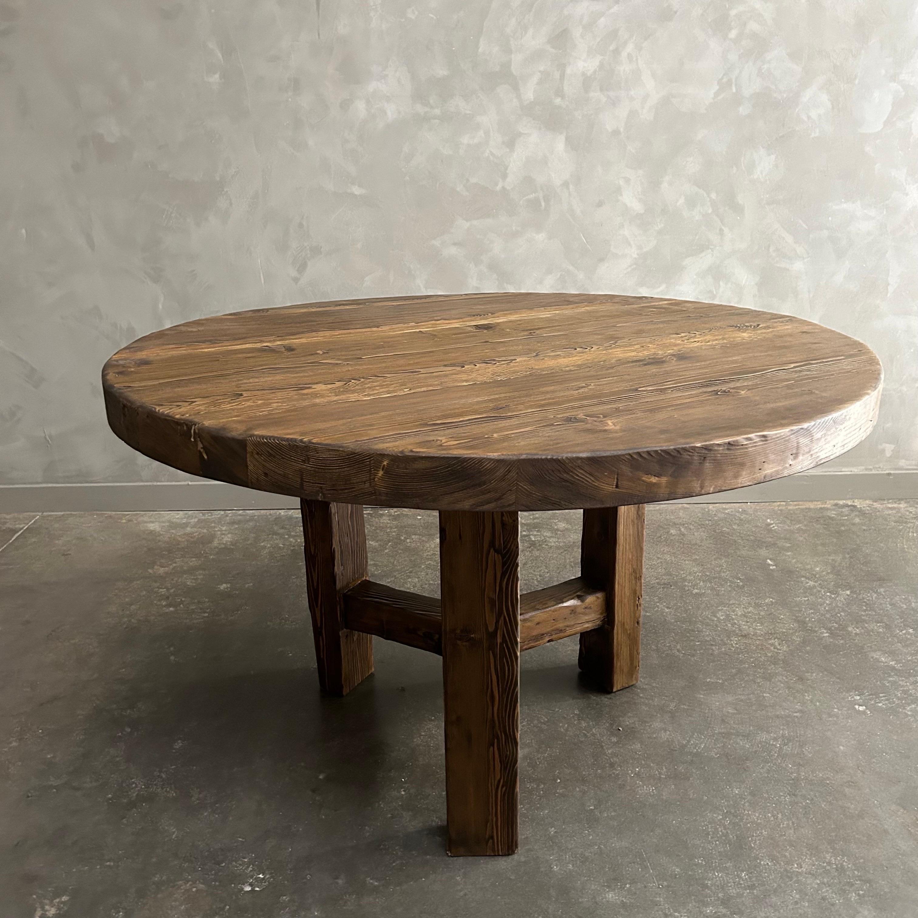 Benutzerdefinierte Reclaimed Ulme Wood Esstisch in dunklen Finish 48