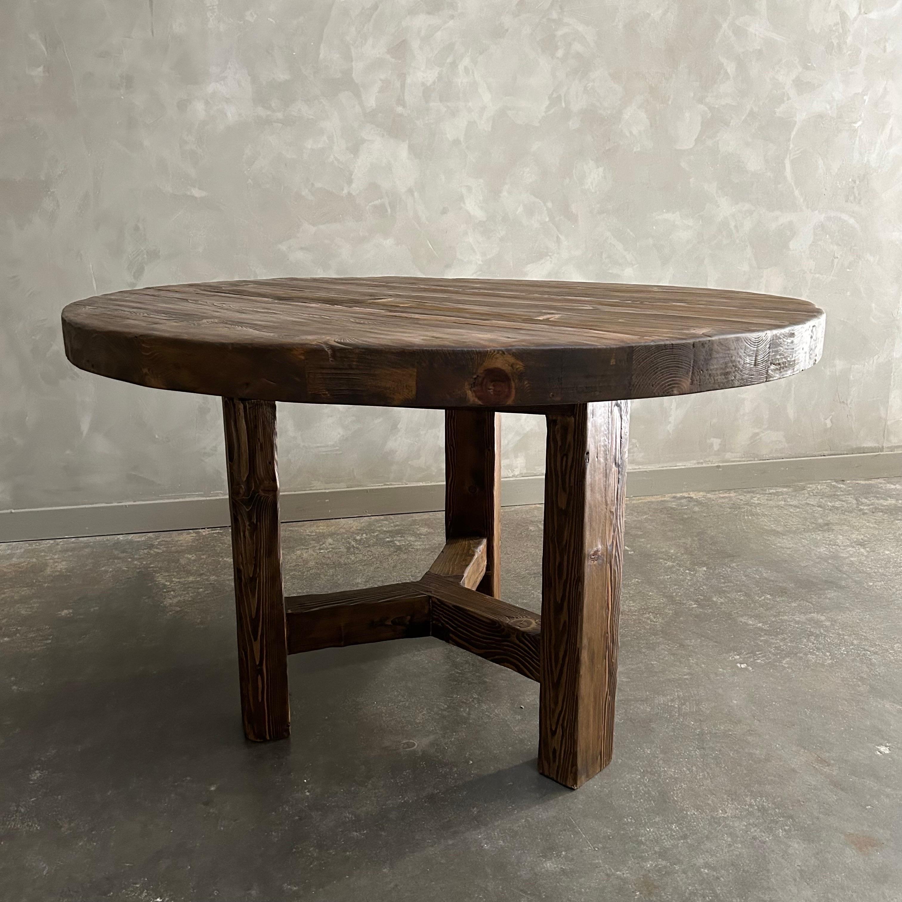 Benutzerdefinierte Reclaimed Ulme Wood Esstisch in dunklen Finish 48