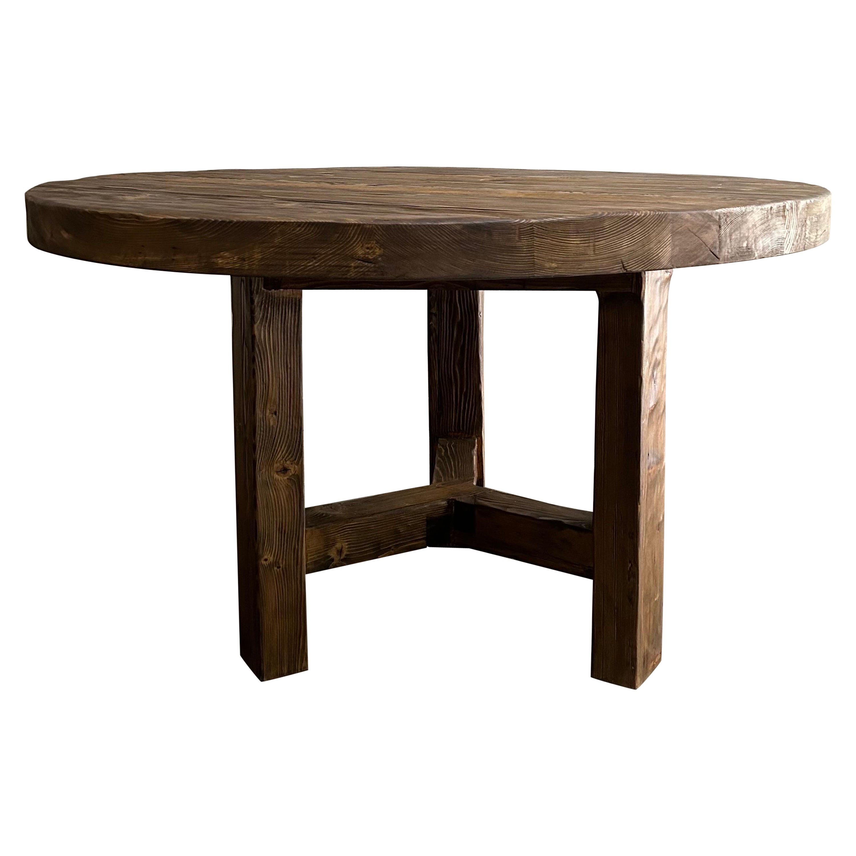 Benutzerdefinierte Reclaimed Ulme Wood Esstisch in dunklen Finish 48" im Angebot