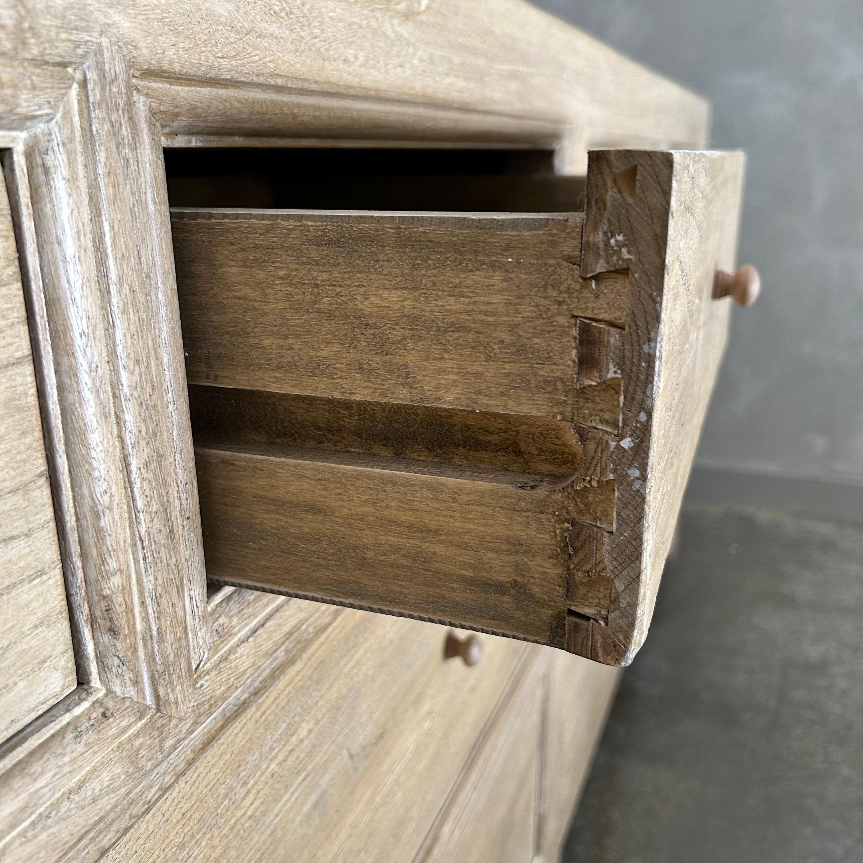 Custom Reclaimed Elm Wood Dresser in Natural Finish For Sale 1