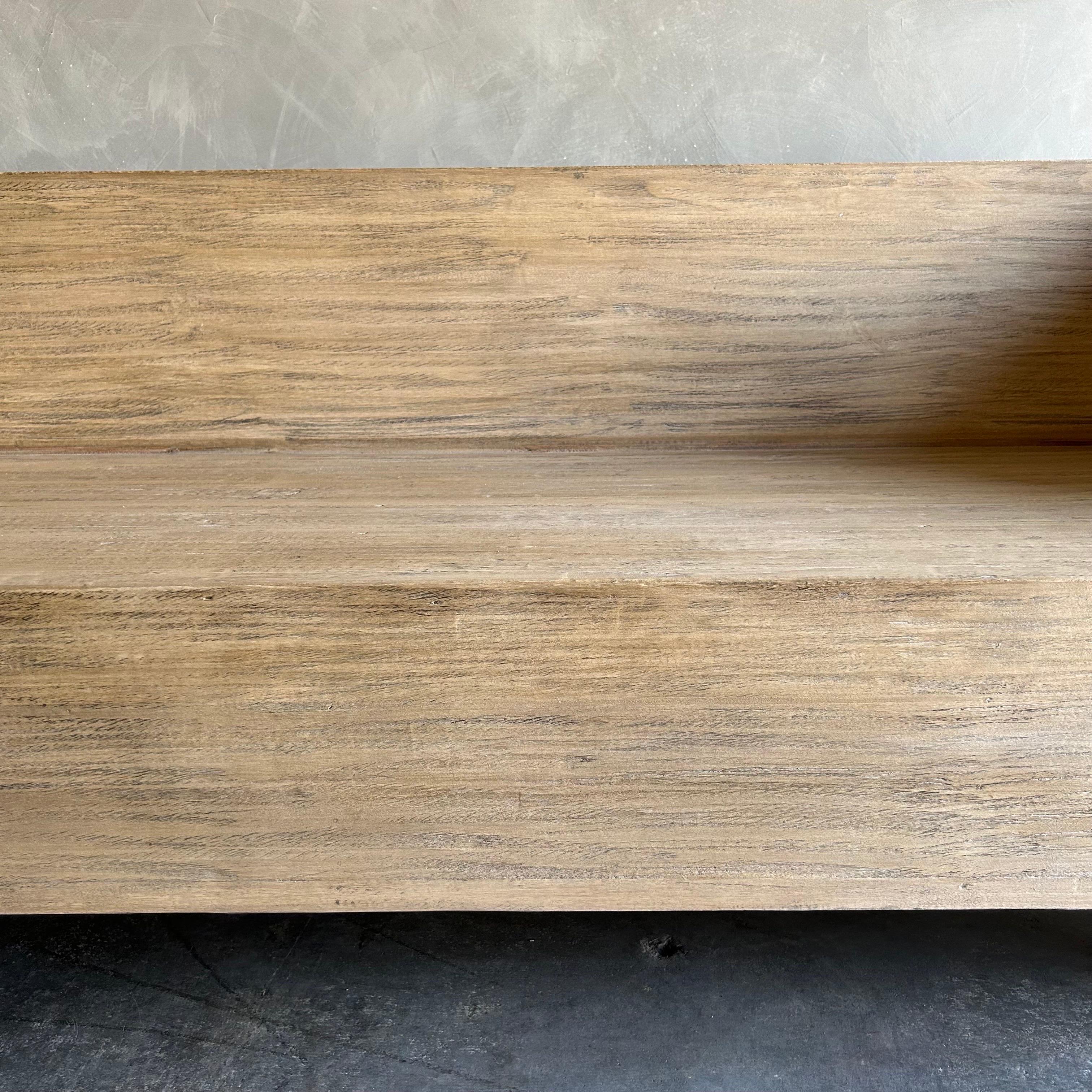 Custom Reclaimed Elm Wood Pew Style Bench Banquette  2