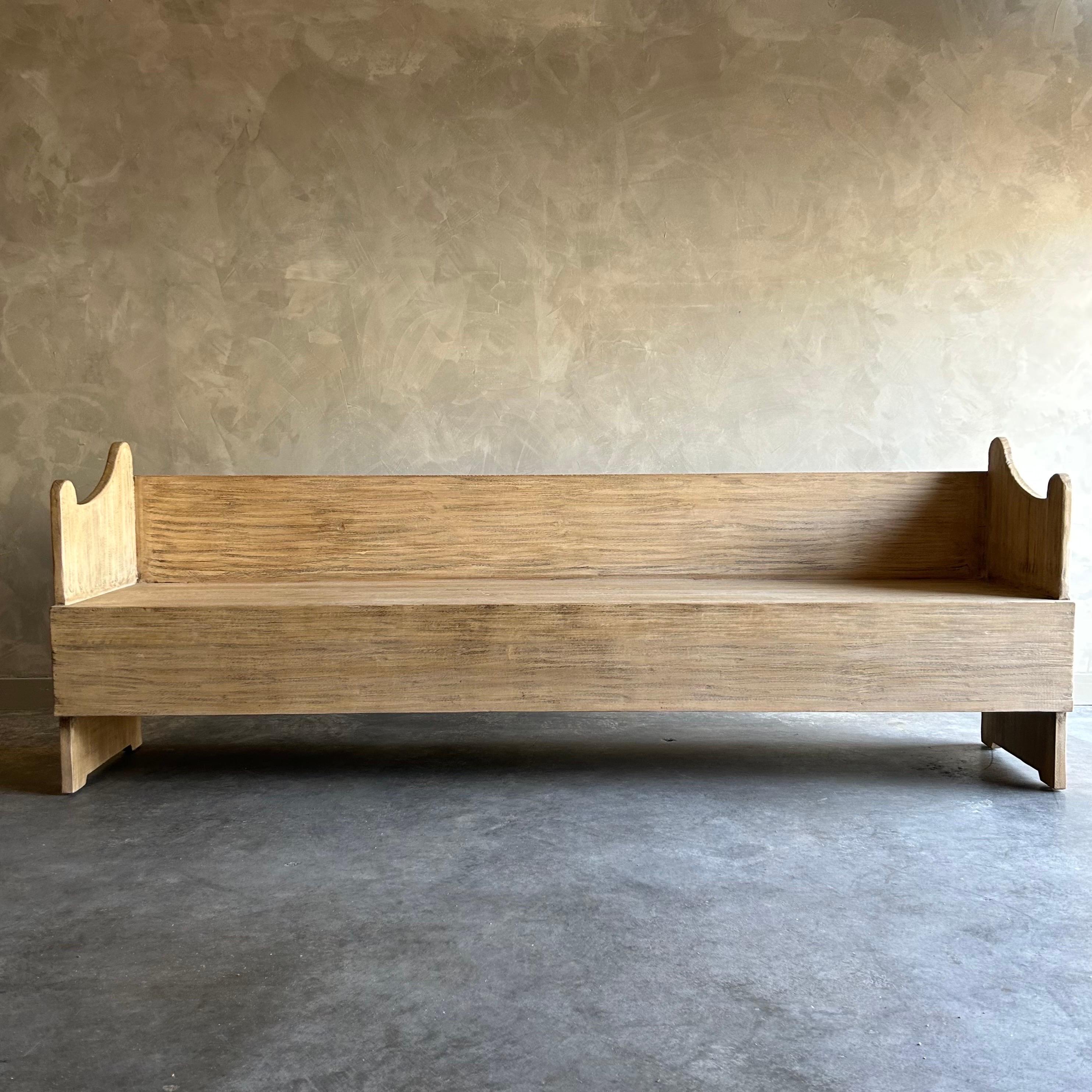 Custom Reclaimed Elm Wood Pew Style Bench Banquette  3
