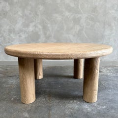 Custom Reclaimed Elm Wood Round Coffee Table
