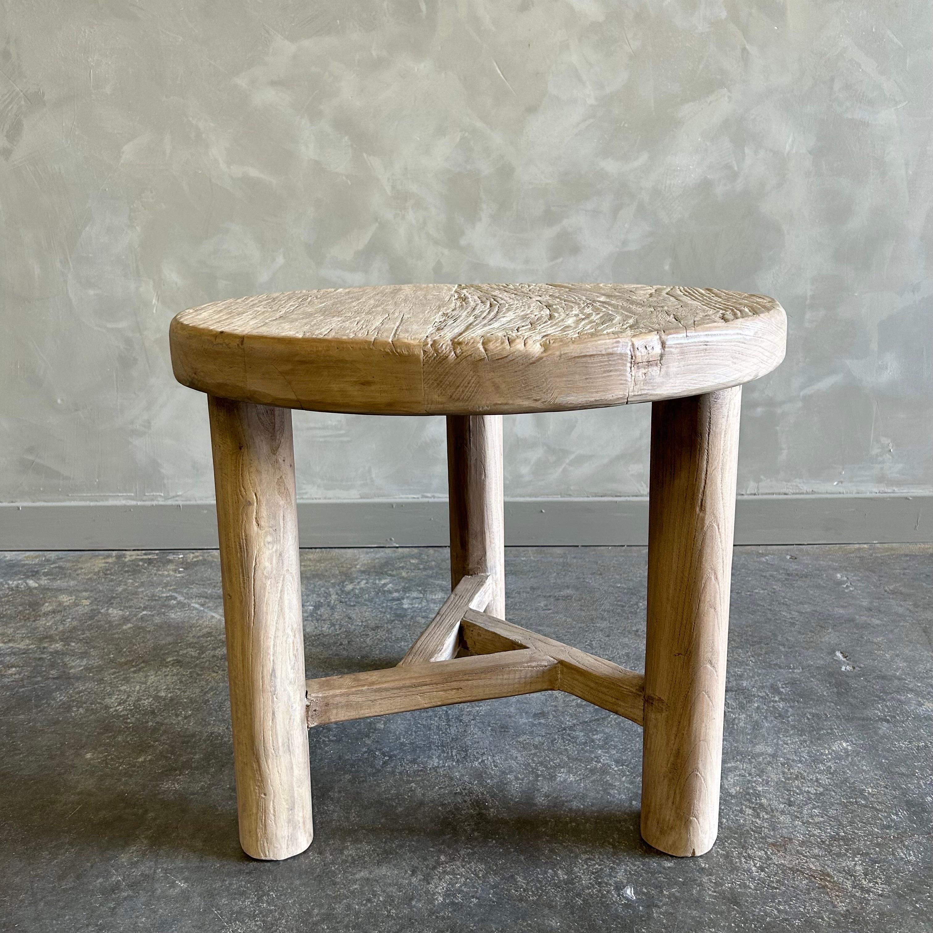 Bloom Home inc has over 2000 items in stock ready for immediate shipping, scroll down to view all of our items!
Size: 15.75rd. X 21.5”h
Custom made for bloom home inc. these old elm timbers show in its most primal, natural form. The artisanal