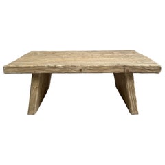 Custom Reclaimed Elm Wood Rustic Coffee Table