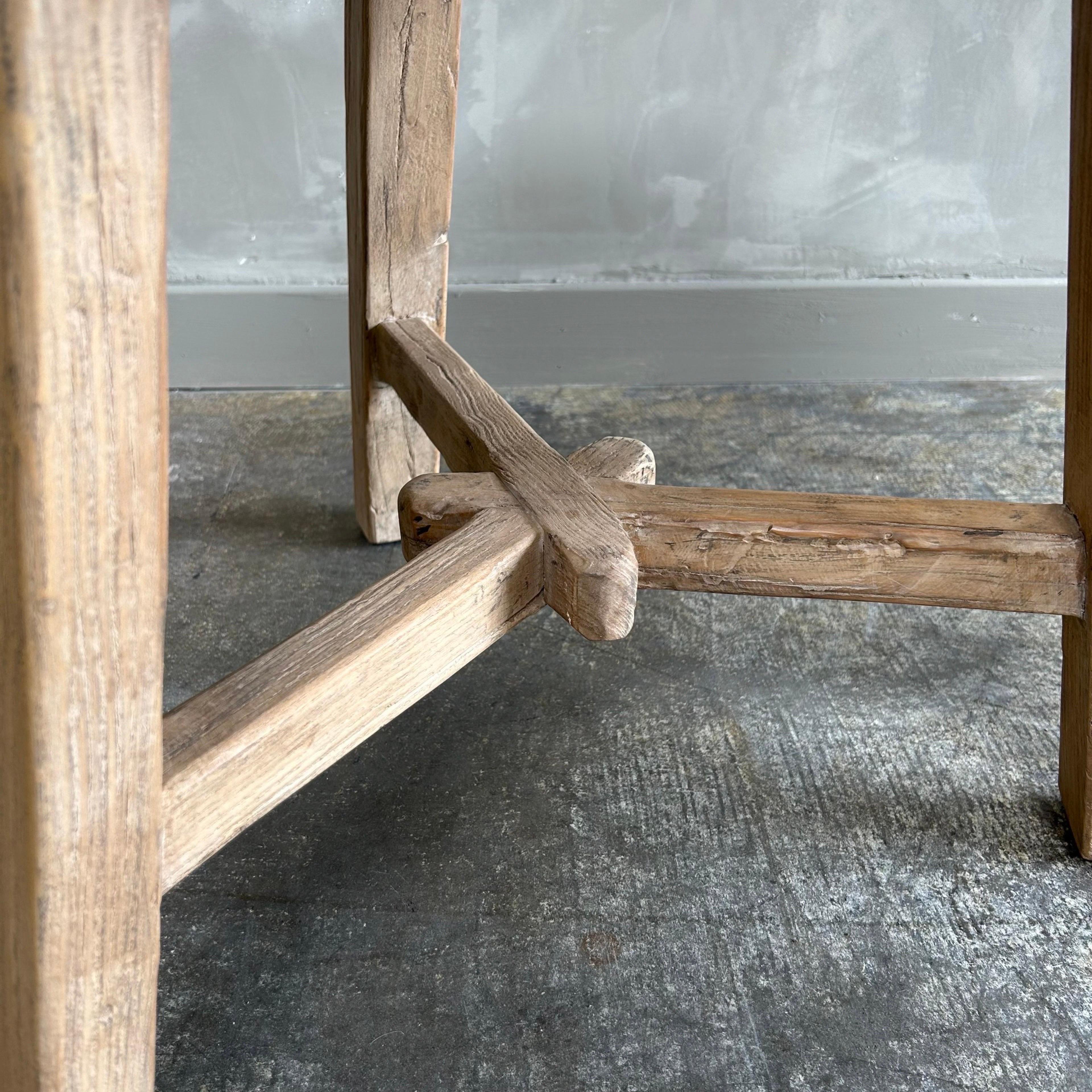 Custom Reclaimed Elm Wood Side Table 2
